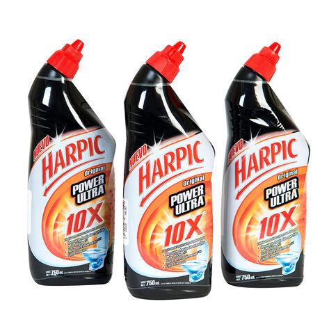 Limpiador L&iacute;quido Power Plus Ba&ntilde;os Harpic 3 / 750 ml