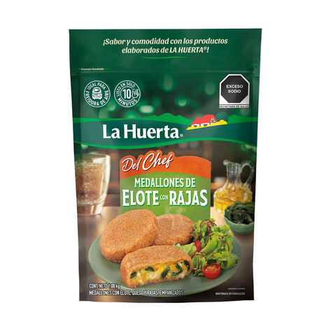 Medallones Elote con Rajas La Huerta 18 pzas