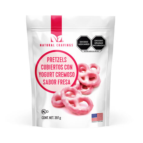 Pretzels con Cobertura Sabor Yogurt Fresa  397g