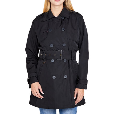 Gabardina con botones Negro talla CH Ann Miller