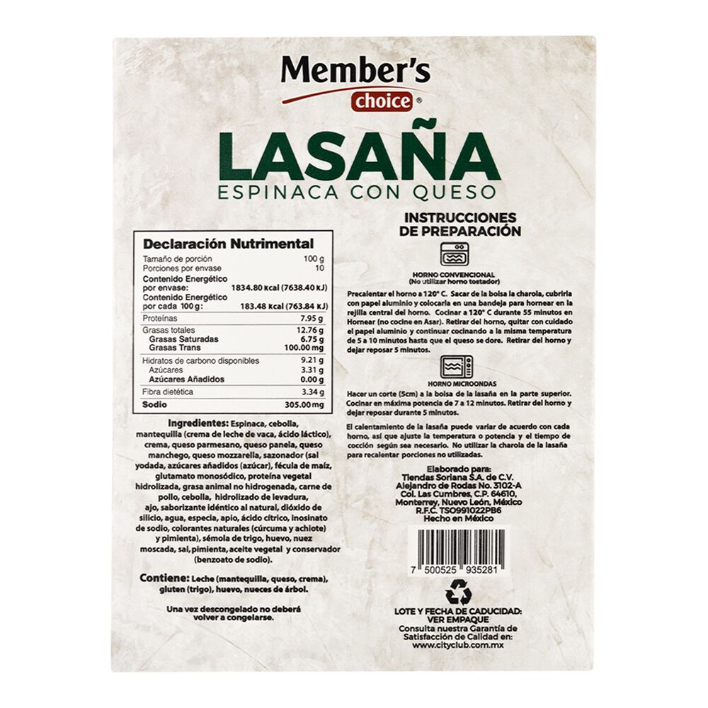 Lasa&ntilde;a de Espinaca 1k Members Choice image number 1