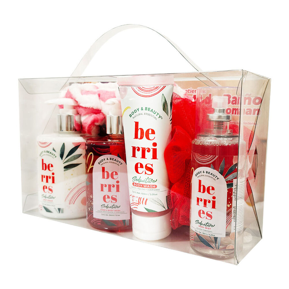 Set Corporal con Crema, Loci&oacute;n, Jabones Aroma Berries y Accesorios Body & Beauty 6 pz image number 2