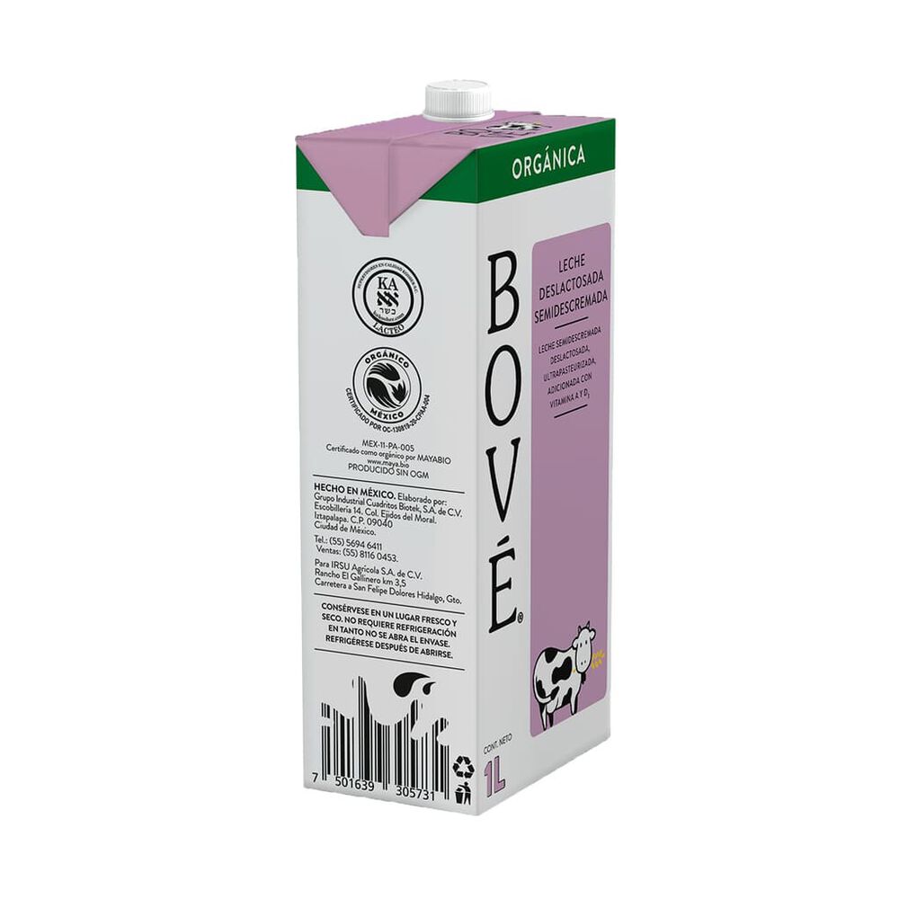 Leche UHT  Deslactosada Org&aacute;nica Bove 6/1 L image number 2