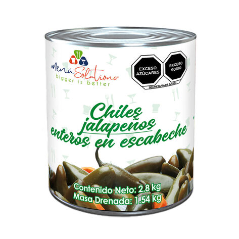 Chiles Jalape&ntilde;os Enteros Men&uacute; Solutions 2.8 Kg