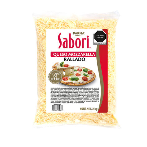 Queso Mozarella Rallado Sabori 2 Kg