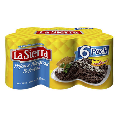 Frijoles Refritos Negros La Sierra   6/580 g