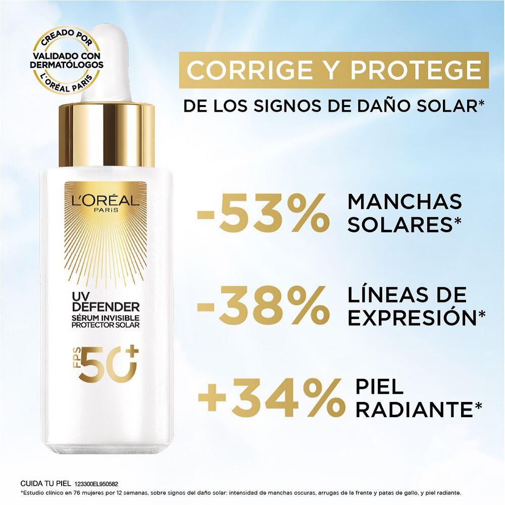 Protector Solar S&eacute;rum UV FPS 50+ Loreal 2/30 ml image number 3