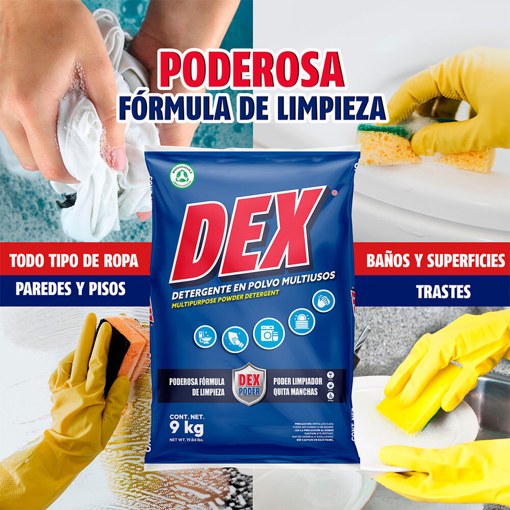 Detergente en Polvo Multiusos DEX 9 Kg image number 2
