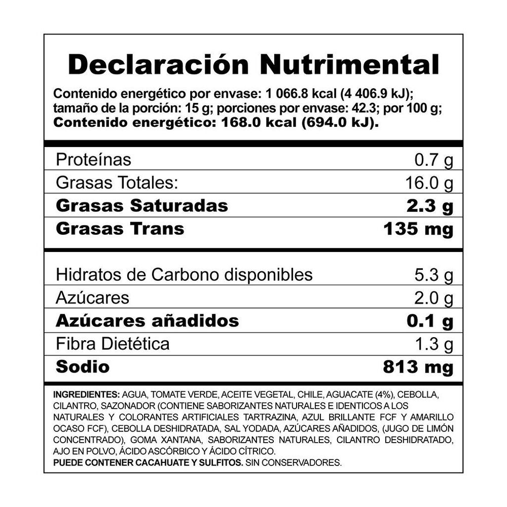 Salsa Tipo Guacamole Picante Herdez 635 g image number 1