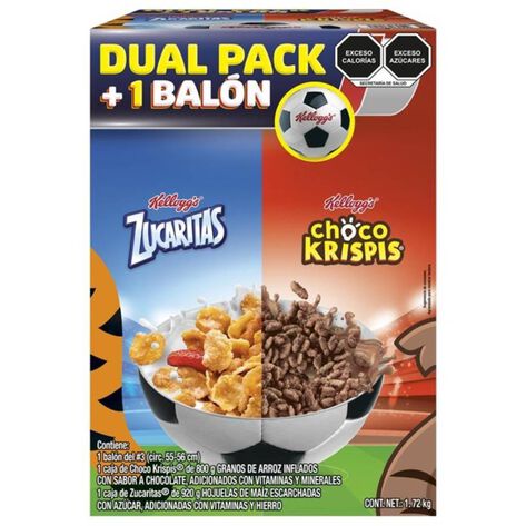 Cereal Zucaritas y Choco Krispis Kellogg's + Bal&oacute;n 1.72 Kg