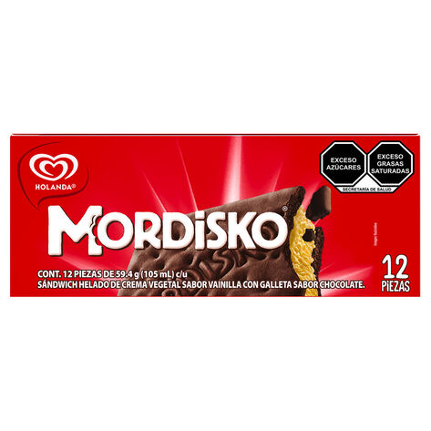 S&aacute;ndwich de Vainilla Mordisko 12 Piezas