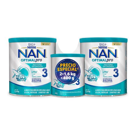 F&oacute;rmula Infantil Etapa 3 Nan 2/1.6 kg + 400 g gratis