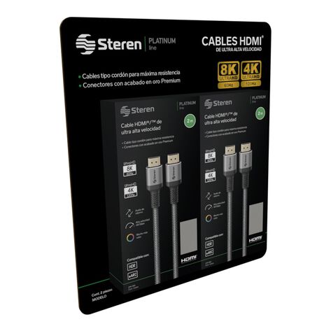 Paquete de 2 Cables HDMI Steren