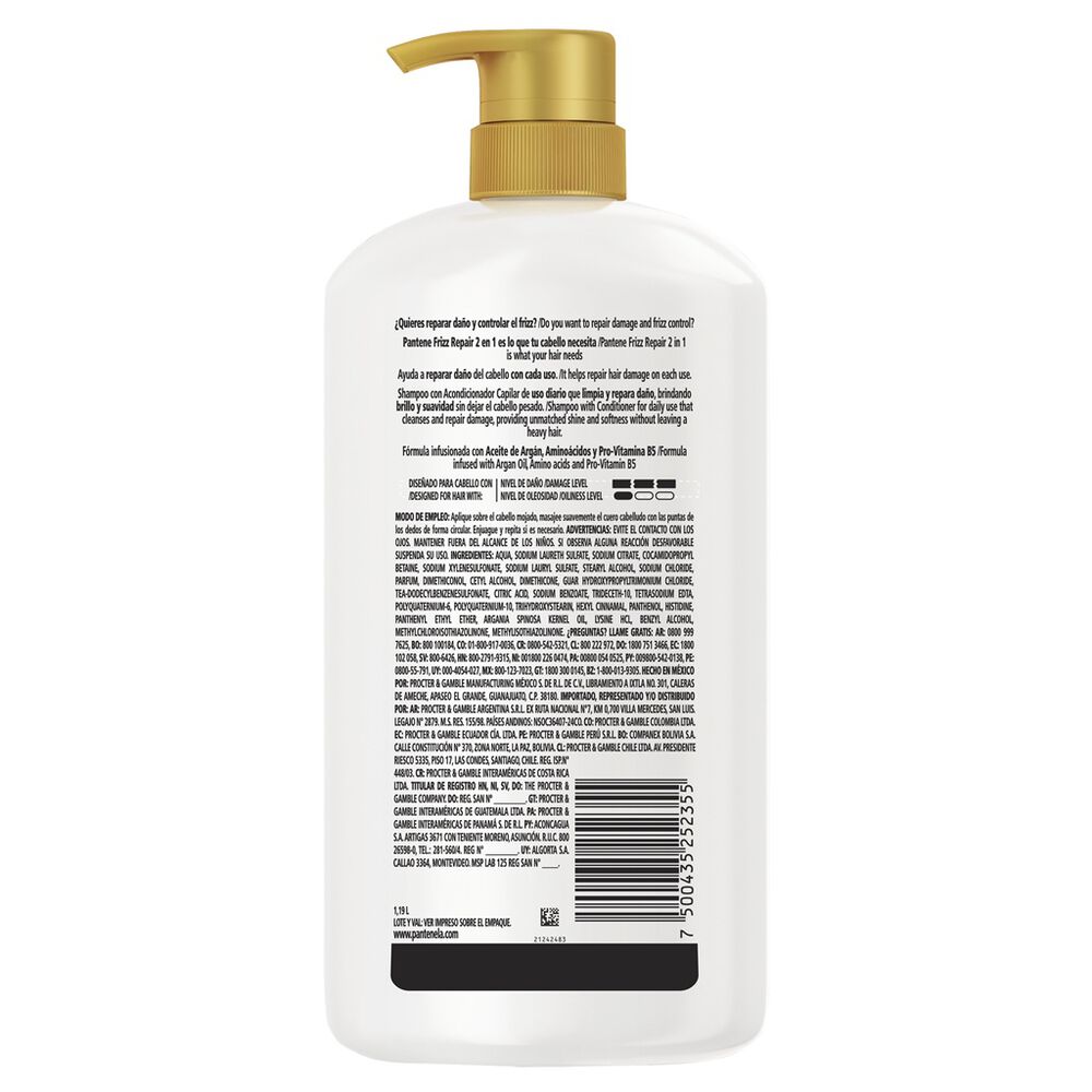 Shampoo Frizz Repair Pantene 1.19 L image number 3