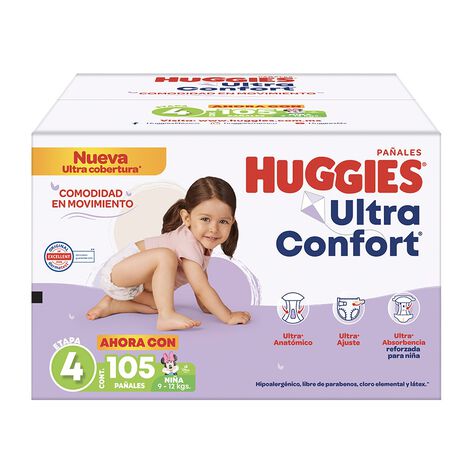 Pa&ntilde;al Etapa 4 Ni&ntilde;a Huggies Ultra Confort 105 Pzas
