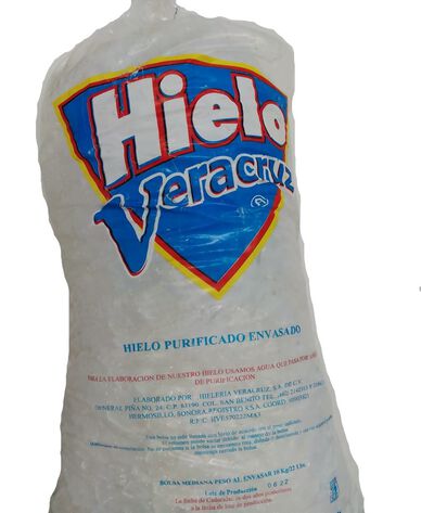 Hielo En Bolsa Cil&iacute;ndrico Veracruz 10 Kg