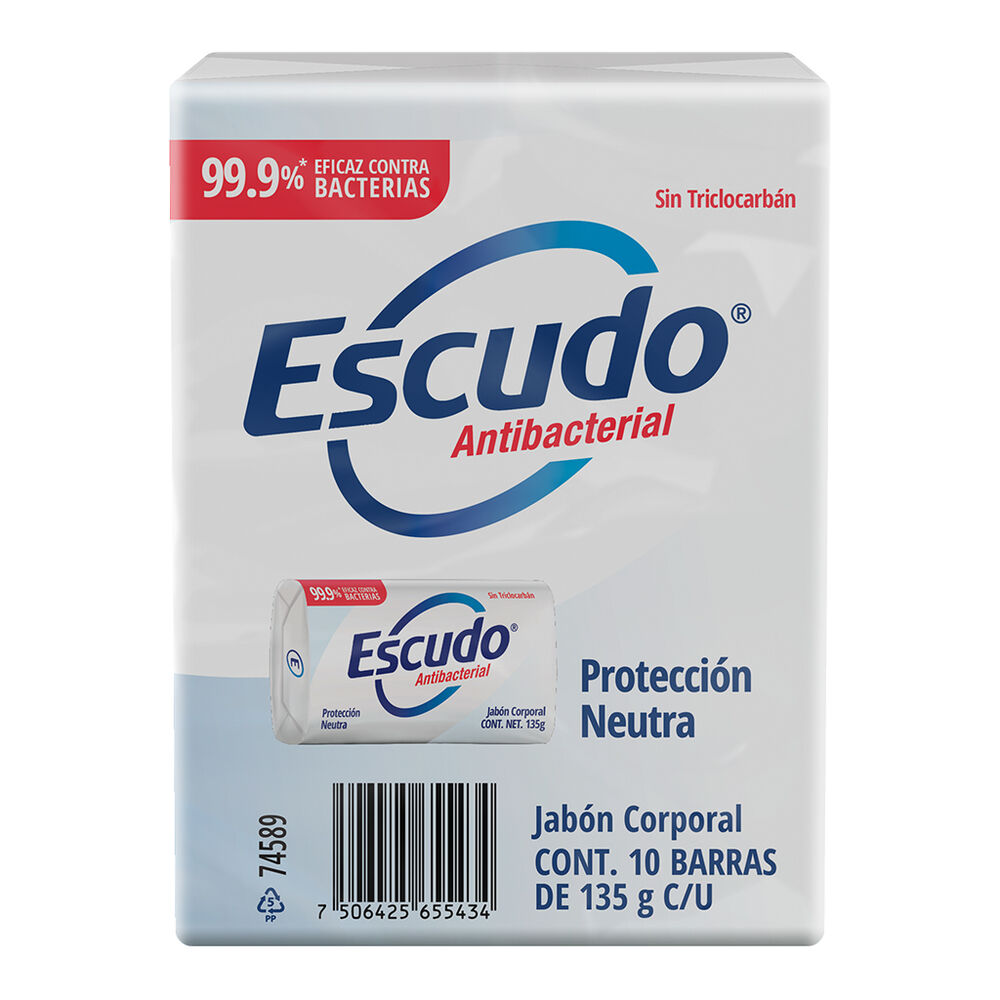 Jab&oacute;n de Tocador Antibacterial Escudo 10/135 g image number 3