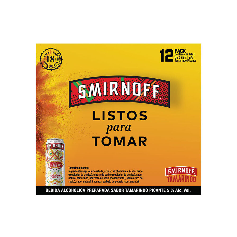 Mezcla de vodka Smirnoff Spicy Tamarindo 355 ml 12 piezas image number 2