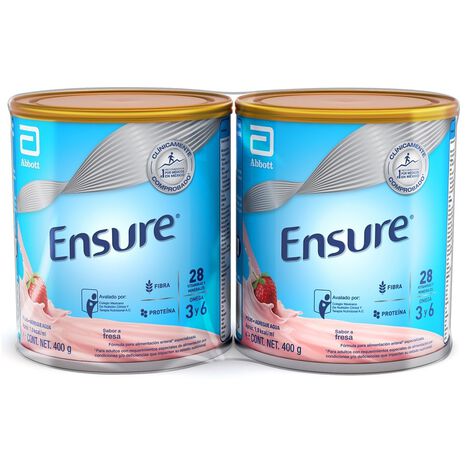 Suplemento en polvo Ensure Fresa 400 grs Duo Pack