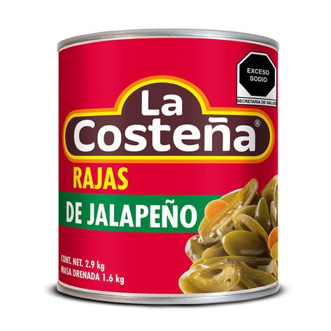 Chiles Jalape&ntilde;os en Rajas La Coste&ntilde;a  2.9 Kg