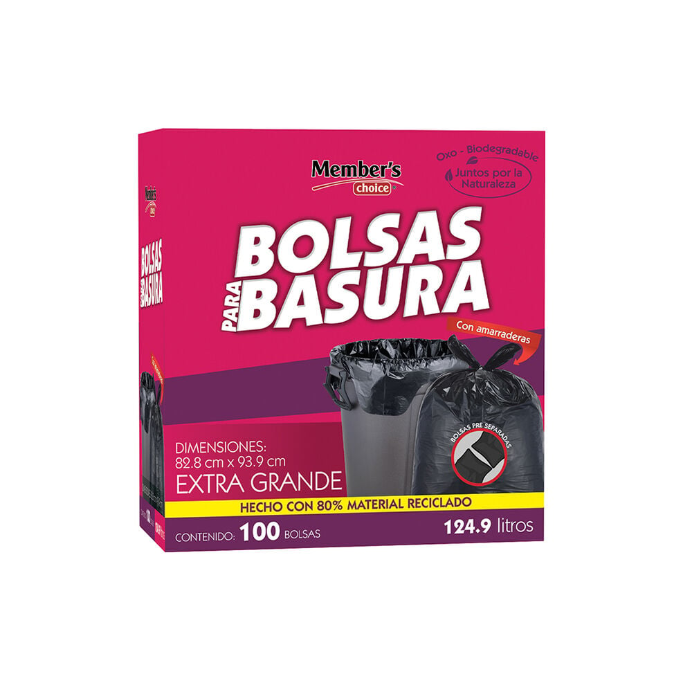 Bolsas para Basura Jardín 124 Litros  Member's Choice 100 pzas image number 0