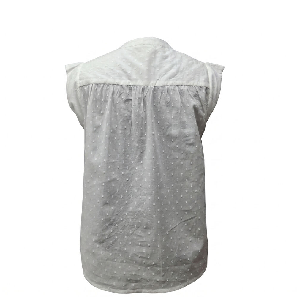 Blusa S/Mangas bordado en hombros blanco/azul CH RC Colecctions image number 1