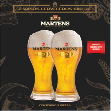 Promocion Juego De 2 Vasos Cerveceros Martens 2/ 680 ml